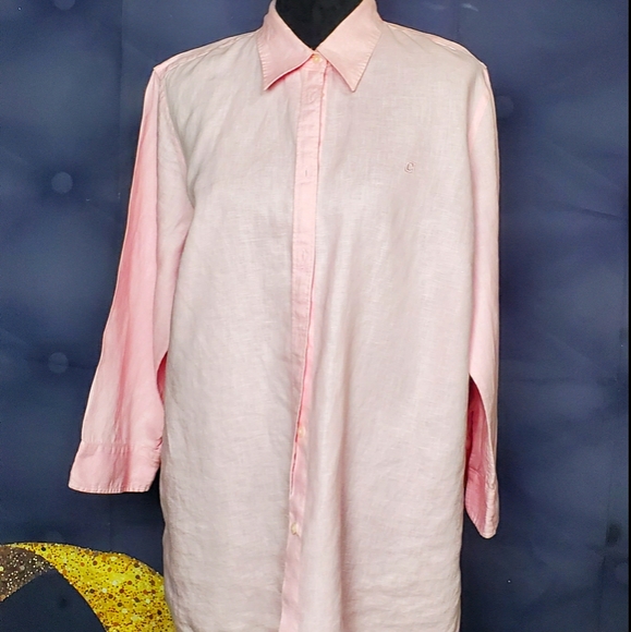 Linen Button Down Top - Picture 1 of 5